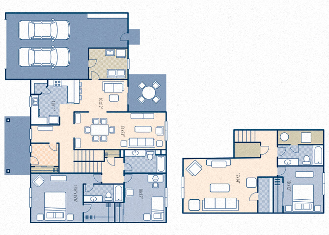 Floor plan for 3 beds, 3 baths, 2346 sqft